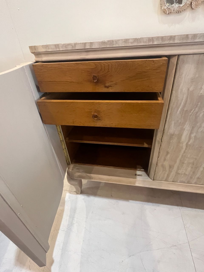Antique Danish Bleached Buffet Sideboard