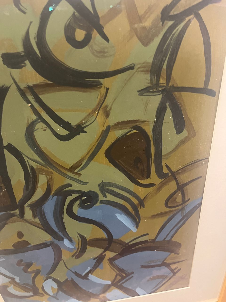 Vintage Abstract Painting Acrylic on Paper