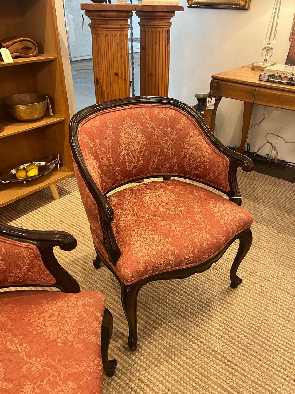 Pair French Louis XV style Armchairs