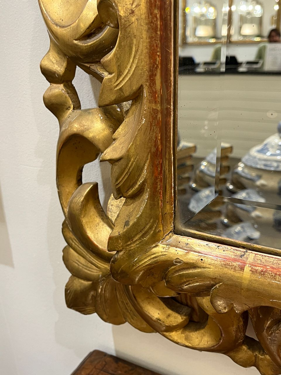 19th Century Italian Rococo style Giltwood Mirror