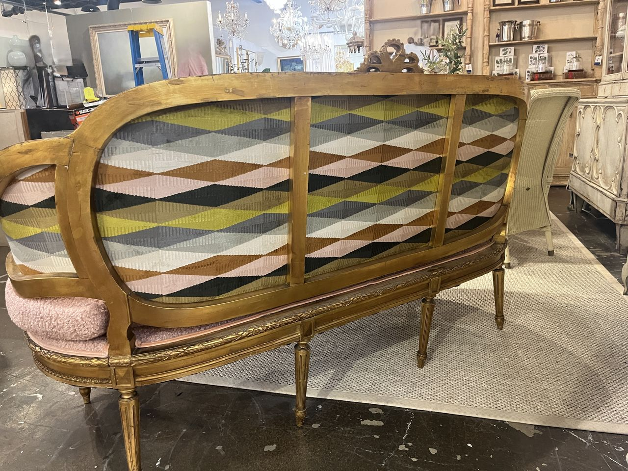 Louis XVI style Settee with New Contemporary Upholstery