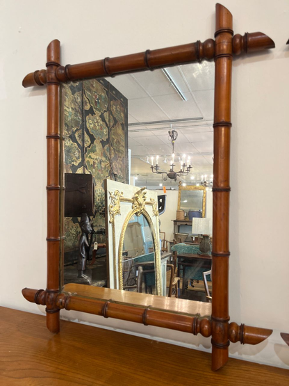 Pair 19th Century Faux Bamboo Mirrors