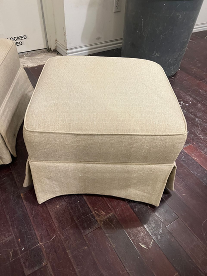 Pair of Neutral Upholstered Ottomans