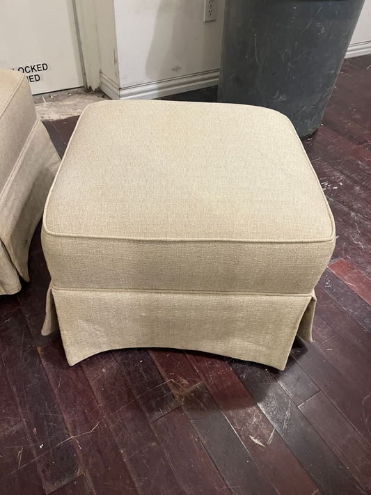Pair of Neutral Upholstered Ottomans