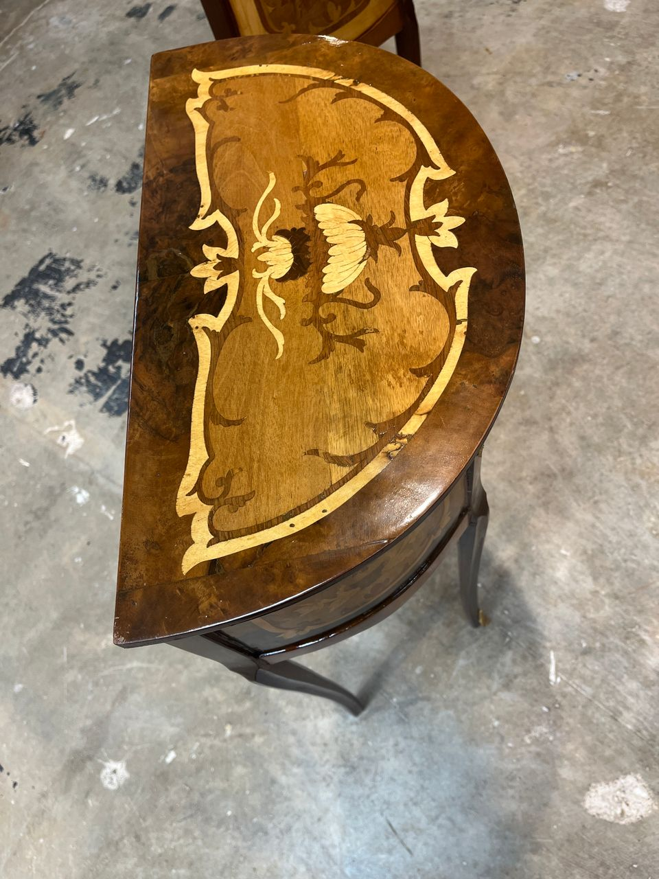 Pair Louis XVI Demilune Bedside Tables Nightstands