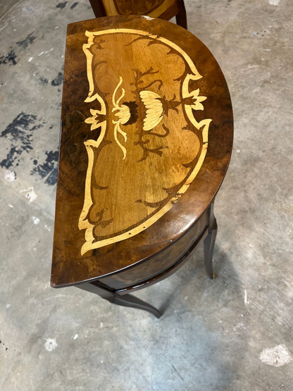 Pair Louis XVI Demilune Bedside Tables Nightstands