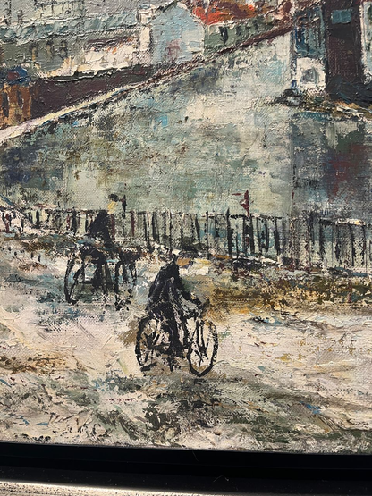 French Oil on Canvas in Custom Frame