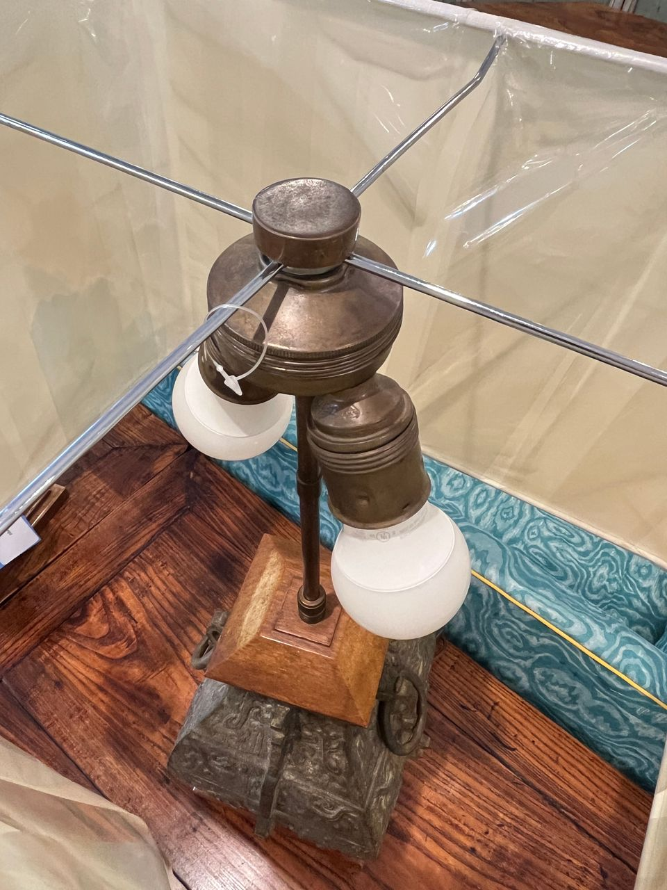 Pair of Bronze James Mont style Table Lamps