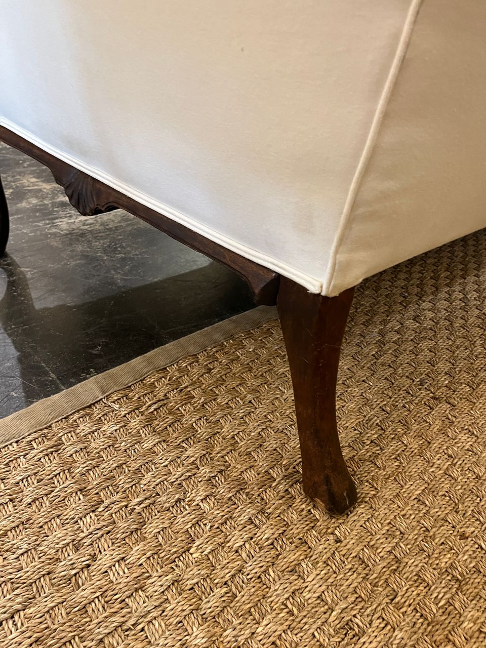 Antique Chippendale Camelback Sofa