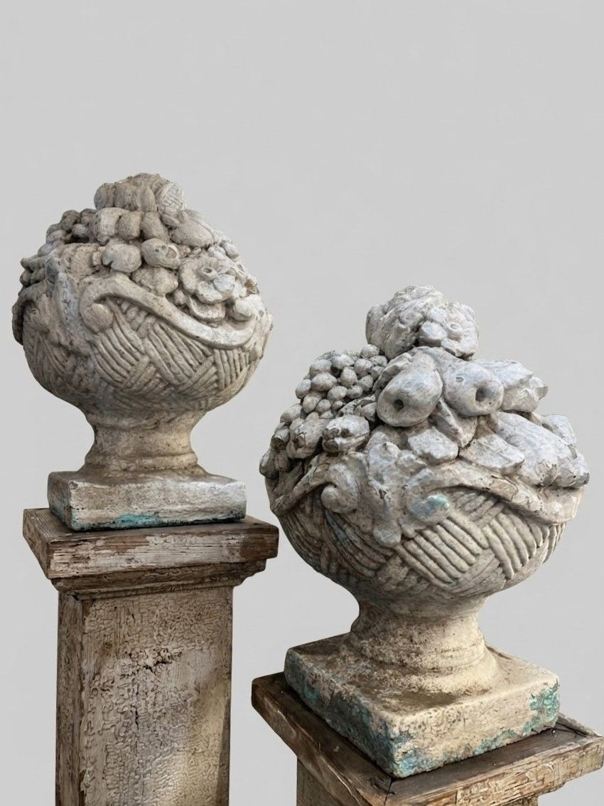 Pair of Antique Stone Topiaries