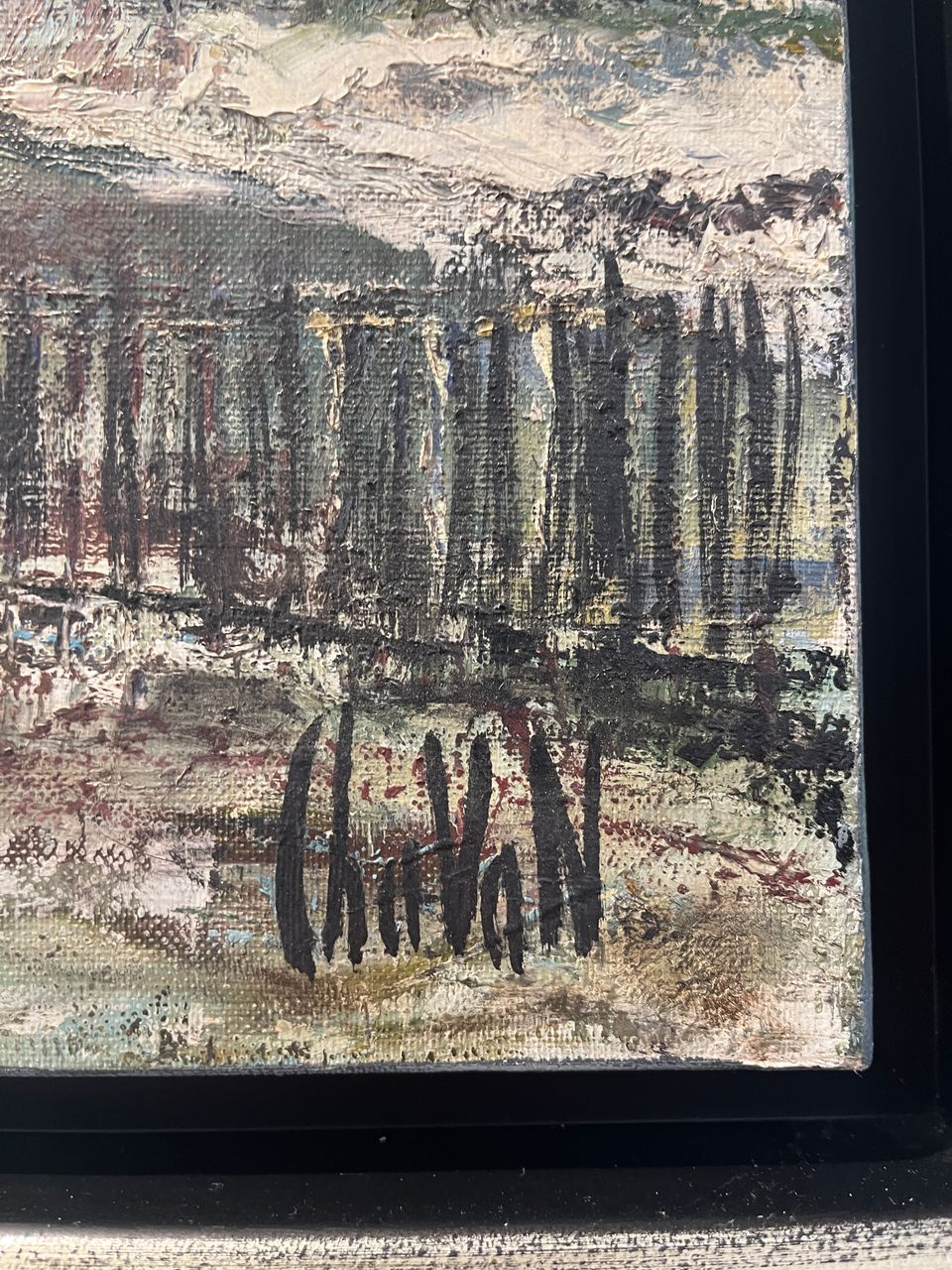 French Oil on Canvas in Custom Frame