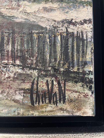 French Oil on Canvas in Custom Frame