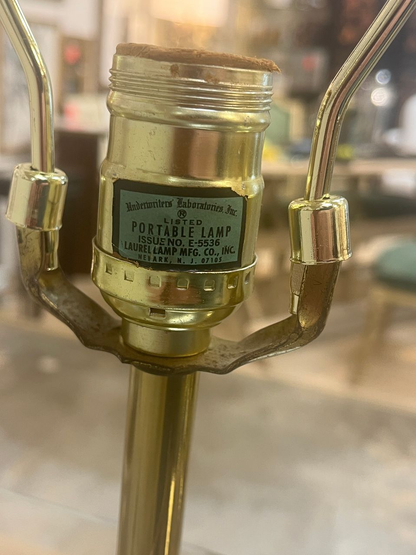 Mid Century Brass & Lucite Laurel Table Lamp