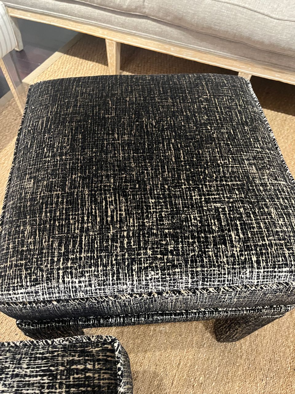 Pair of Upholstered Parsons Footstools