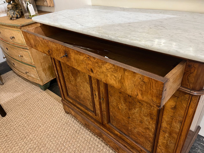 19th Century Louis Philippe Burlwood Commode with Marble Top