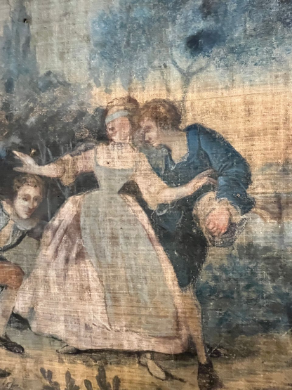 18th Century Large Horizontal Pastoral Framed Tapestry