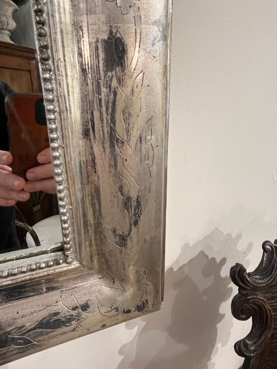 Antique Silver Louis Philippe Mirror