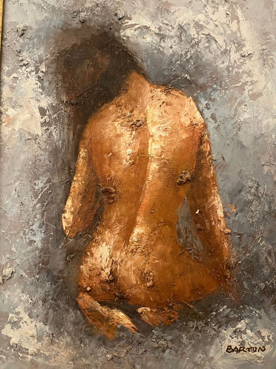 Edward Barton Oil on Canvas Seated Woman