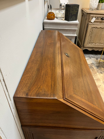 Vintage French Walnut Secretary Desk