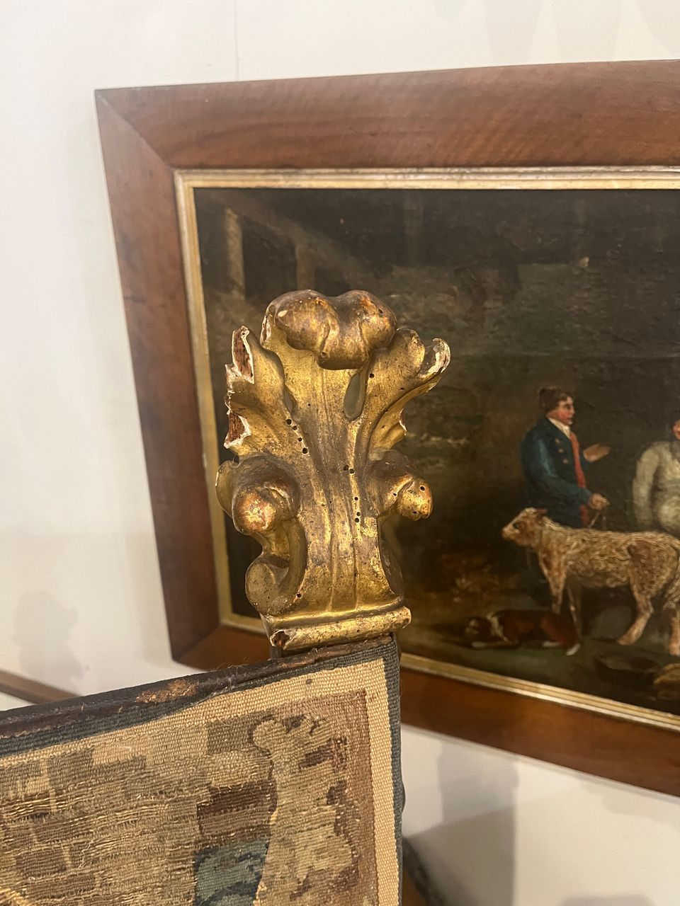 18th Century Carved and Gilt Eared Armchair