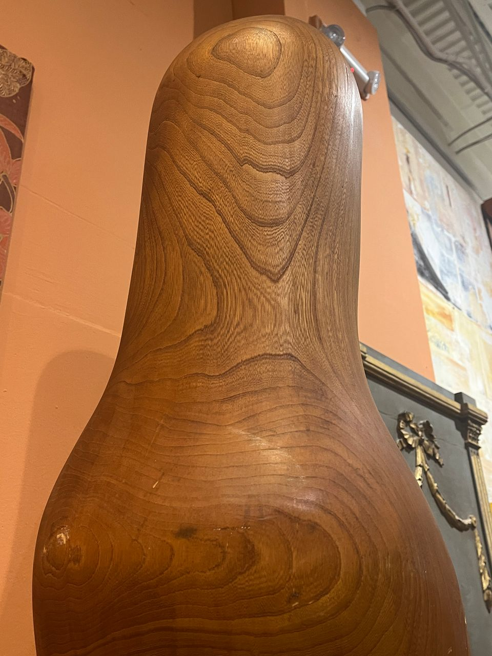 Large Carved Walnut Modern Sculpture