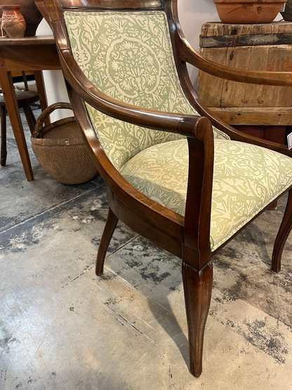 French Empire Armchair in Fortuny Fabric