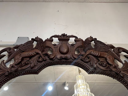 Large Carved Oak French Renaissance Revival Mirror