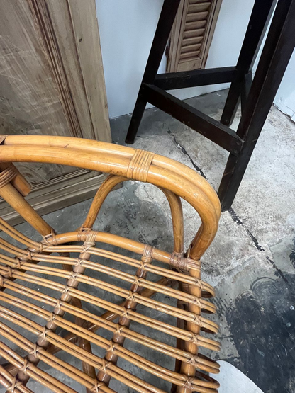 Pair of 70's Spanish Bamboo Lounge Chairs