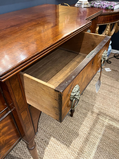 19th Century Mahogany English Sideboard with Lions head Pulls