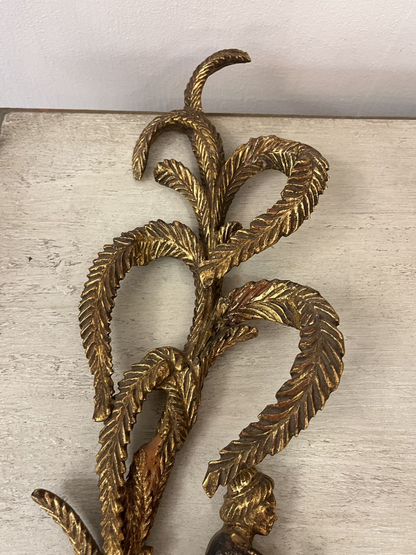 Pair Italian Florentine 4 Light Sconces