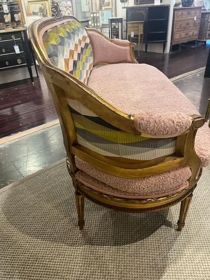 Louis XVI style Settee with New Contemporary Upholstery
