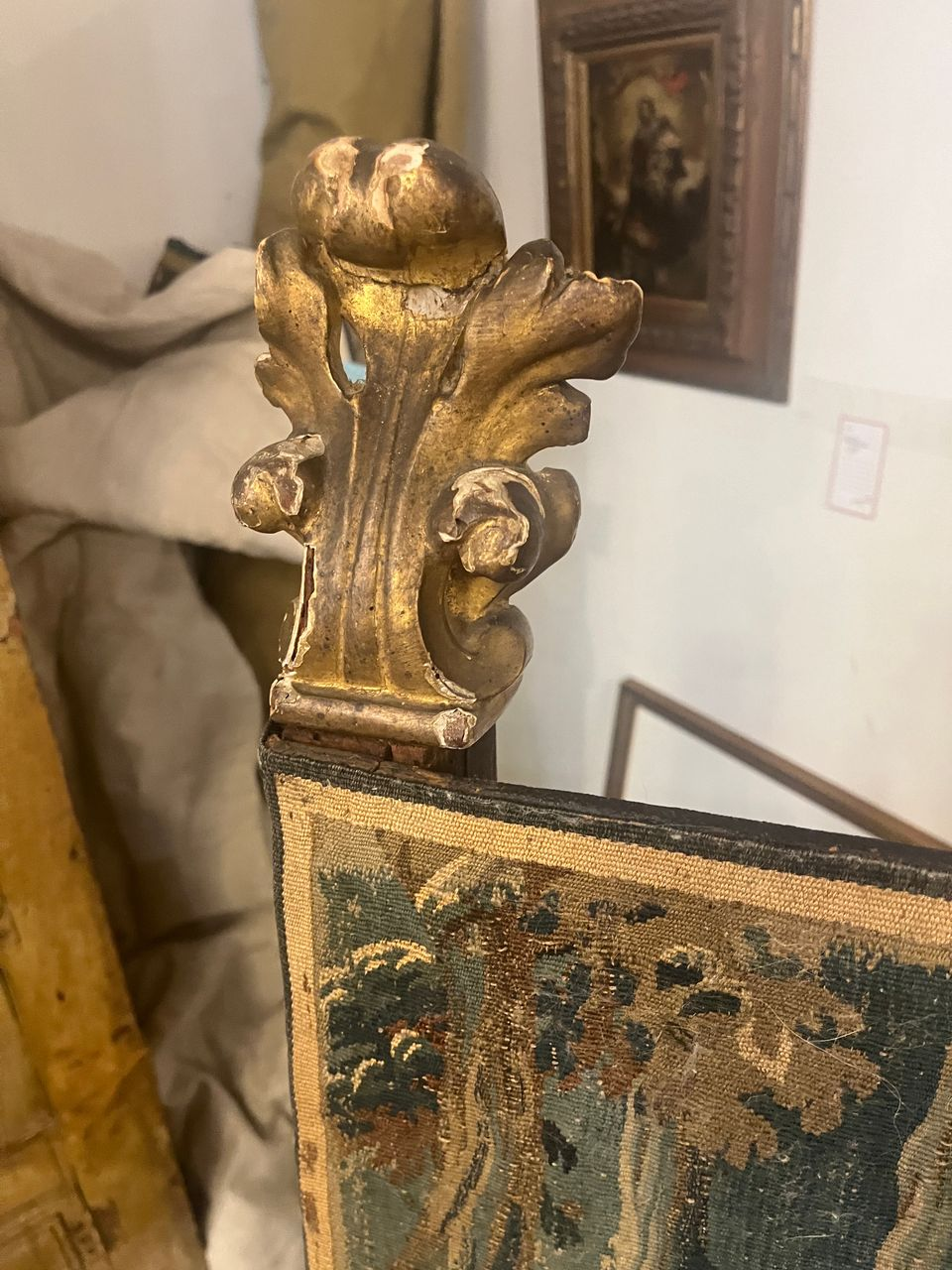 18th Century Carved and Gilt Eared Armchair