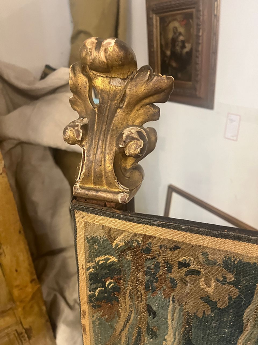 18th Century Carved and Gilt Eared Armchair
