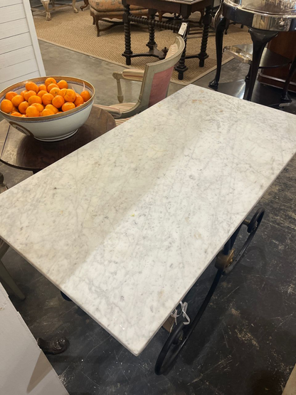 French Patisserie Table with Marble Top