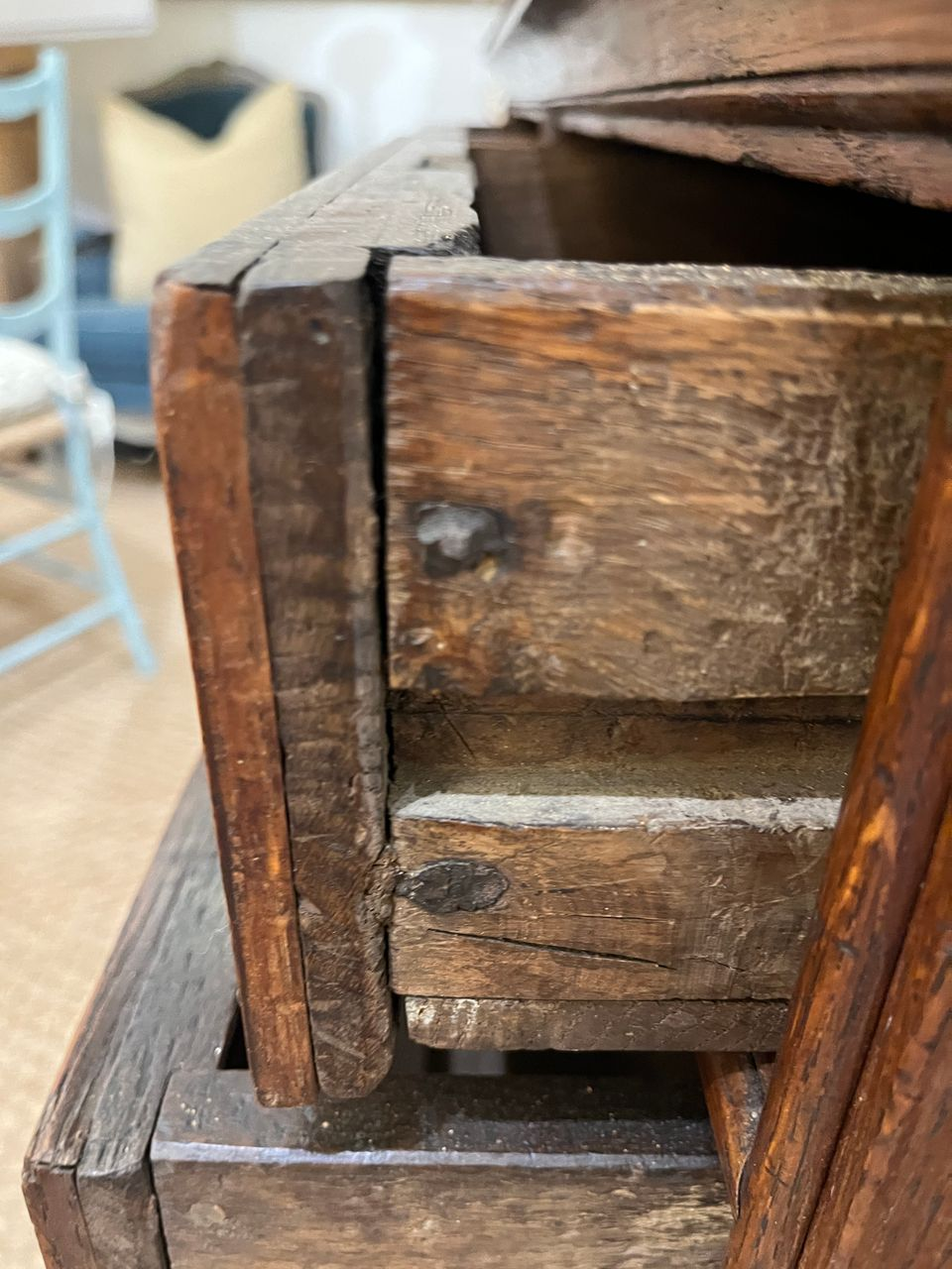 18th Century William and Mary Geometric Oak Chest