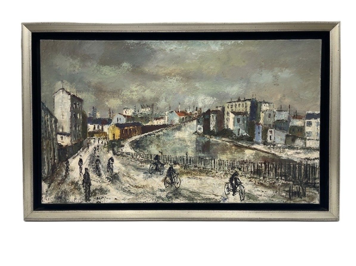 French Oil on Canvas in Custom Frame