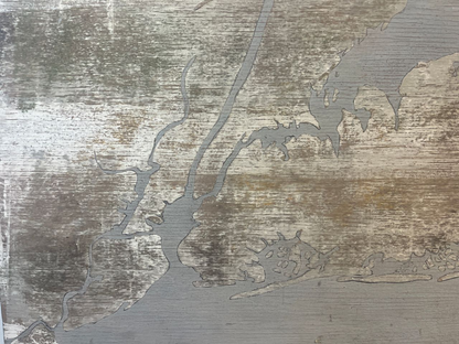 Vintage Hand Painted Map on Wood