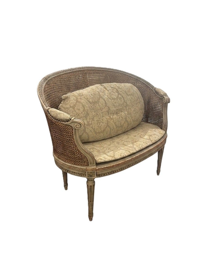 19th Century Louis XVI Petite Cane Settee