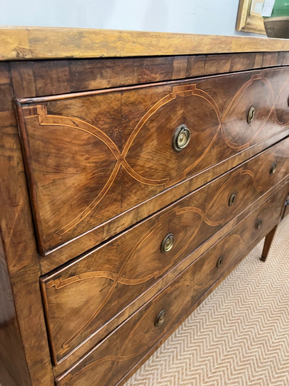 18th Century Italian Commode with Walnut Inlay