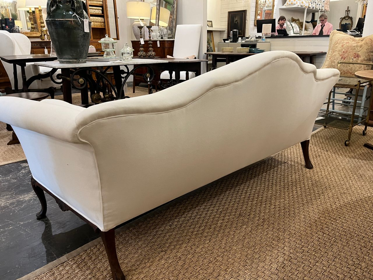 Antique Chippendale Camelback Sofa