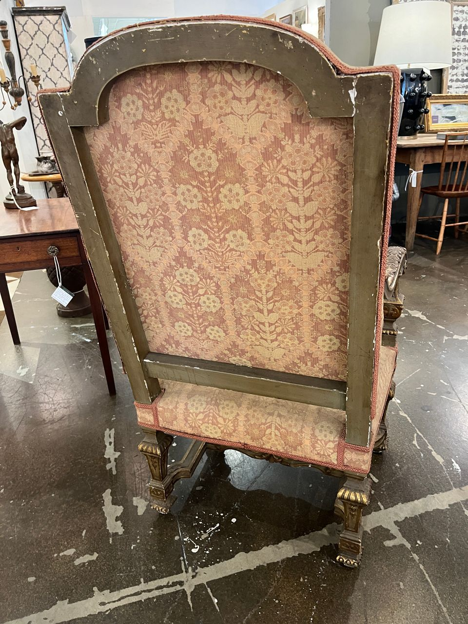Pair 18th Century French Gilt Carved Walnut Stately Armchairs