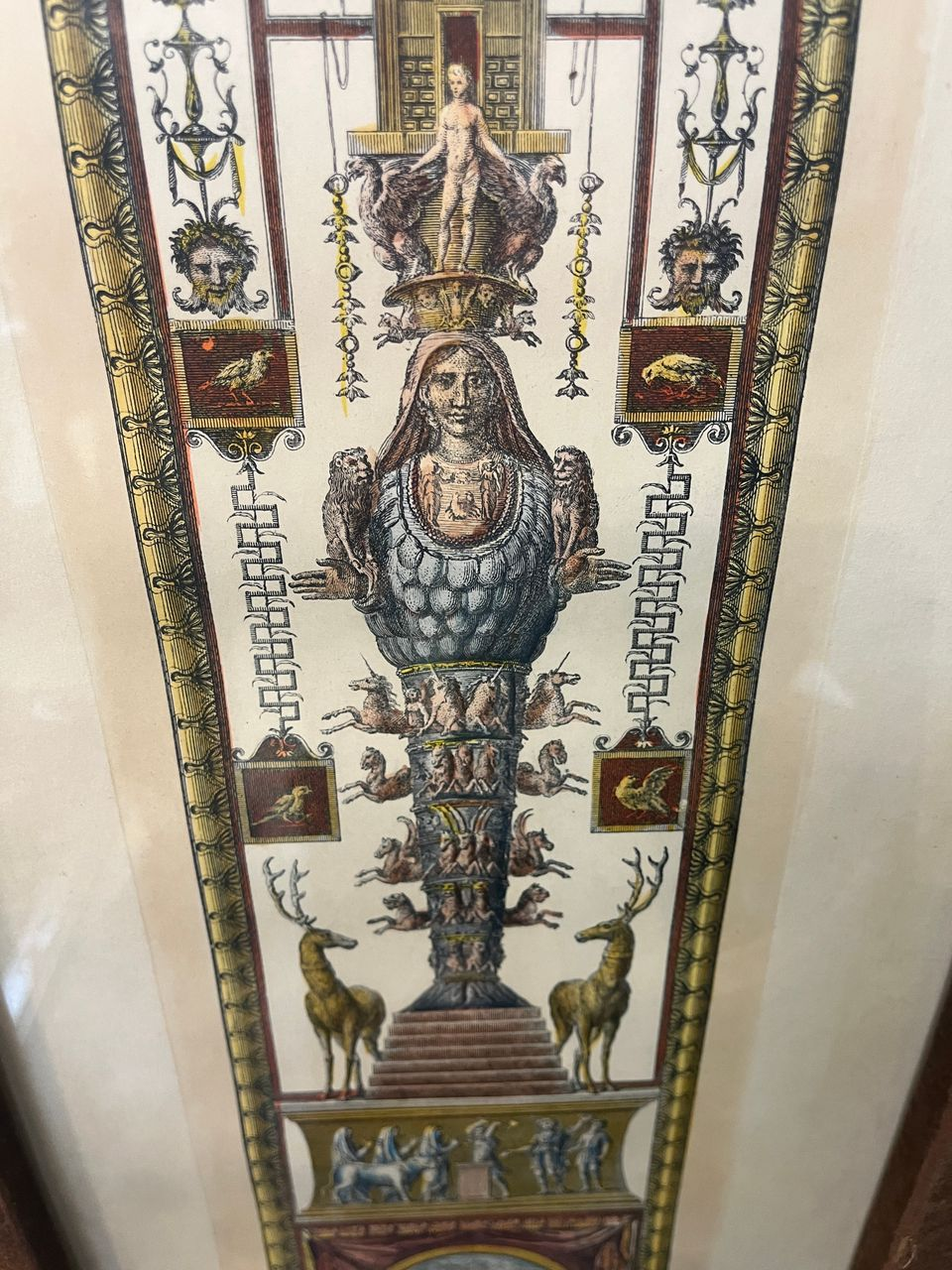 Pair Italian Hand Colored Neoclassical Architectural Engravings