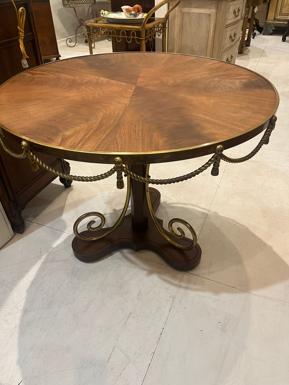 Neoclassical Walnut Top Center Table