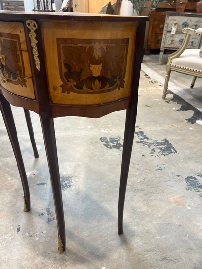 Pair Louis XVI Demilune Bedside Tables Nightstands
