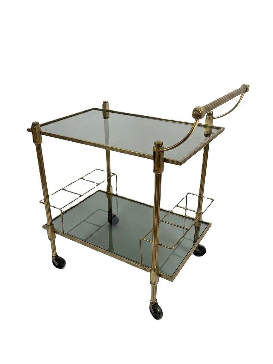 Mid Century Brass Bar Cart
