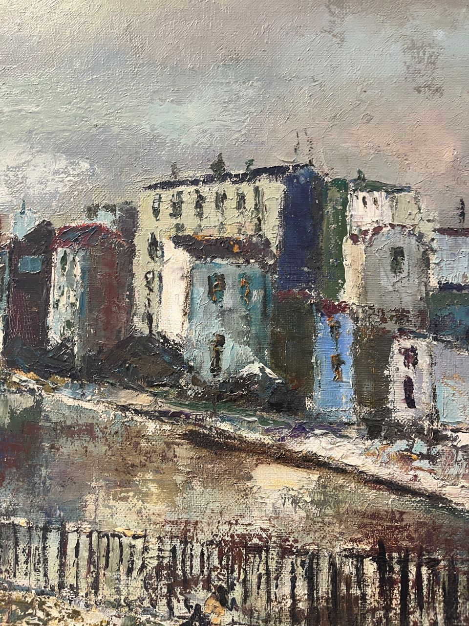 French Oil on Canvas in Custom Frame