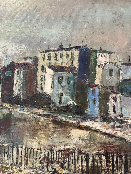 French Oil on Canvas in Custom Frame