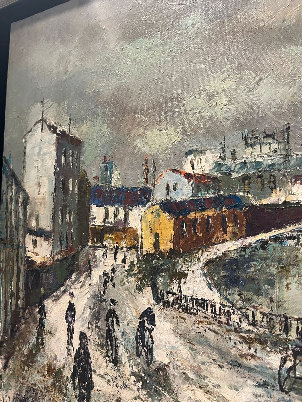 French Oil on Canvas in Custom Frame