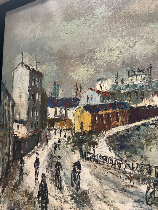 French Oil on Canvas in Custom Frame