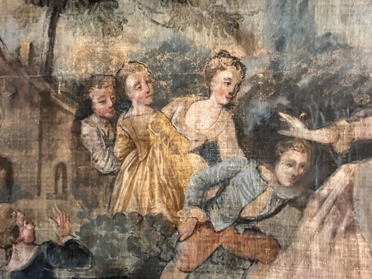 18th Century Large Horizontal Pastoral Framed Tapestry